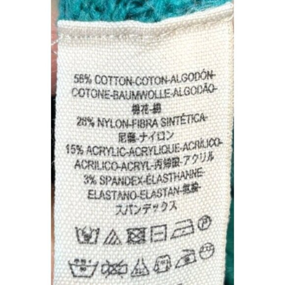 Free People Oversize Teal Knit Tunic Sweater Dress Side‎ Lace-Up Sz S - Picture 4 of 5